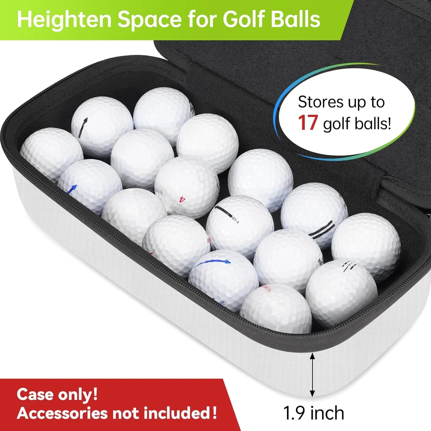 YOREPEK Golf Glove Case with Removable Glove Shaper, Golf Gifts for Men with 2 Dividers, Protective Hard Shell Golfing Organizer Fits Balls, Tees, Markers, Divot Tool, Accessories, Black