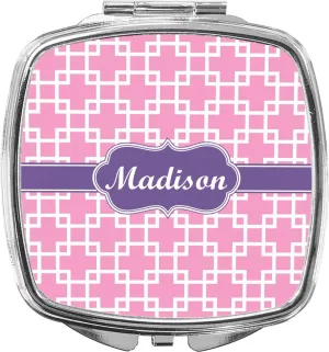 YouCustomizeIt Personalized Linked Squares Compact Makeup Mirror