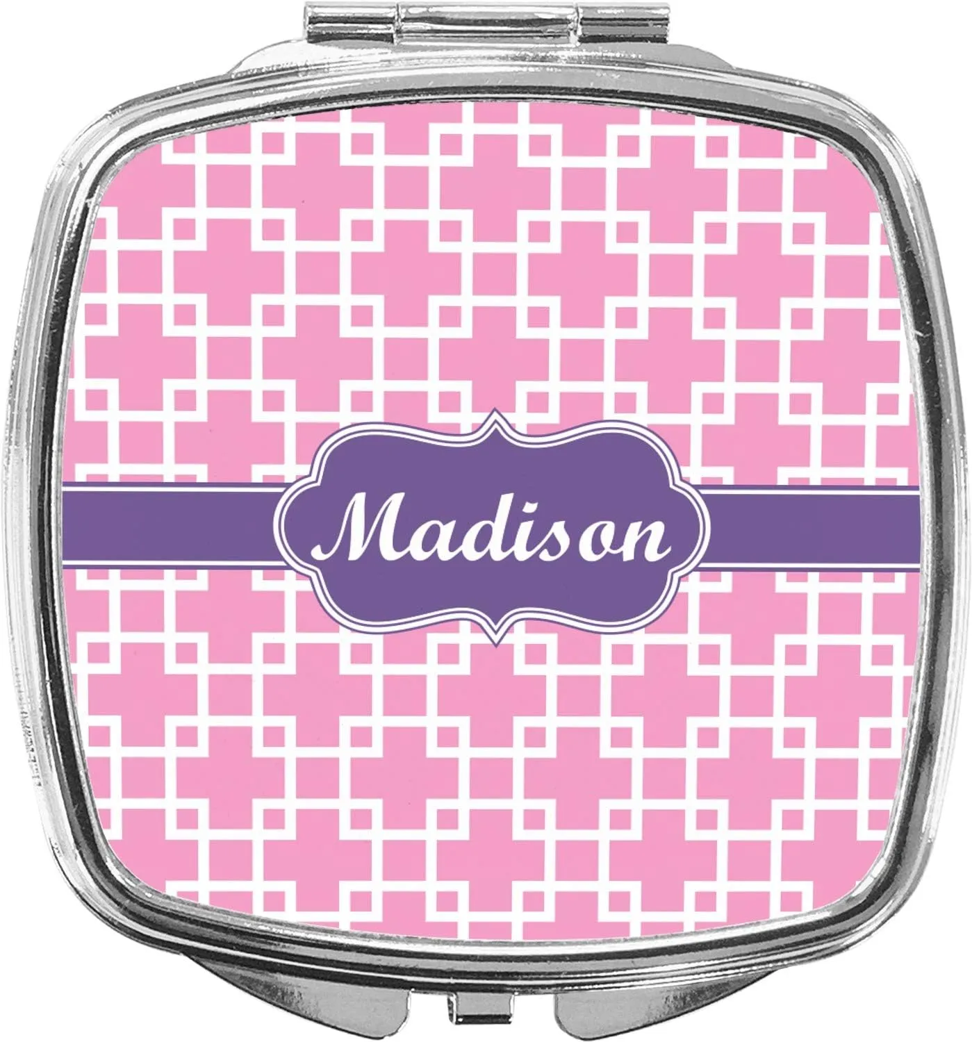 YouCustomizeIt Personalized Linked Squares Compact Makeup Mirror