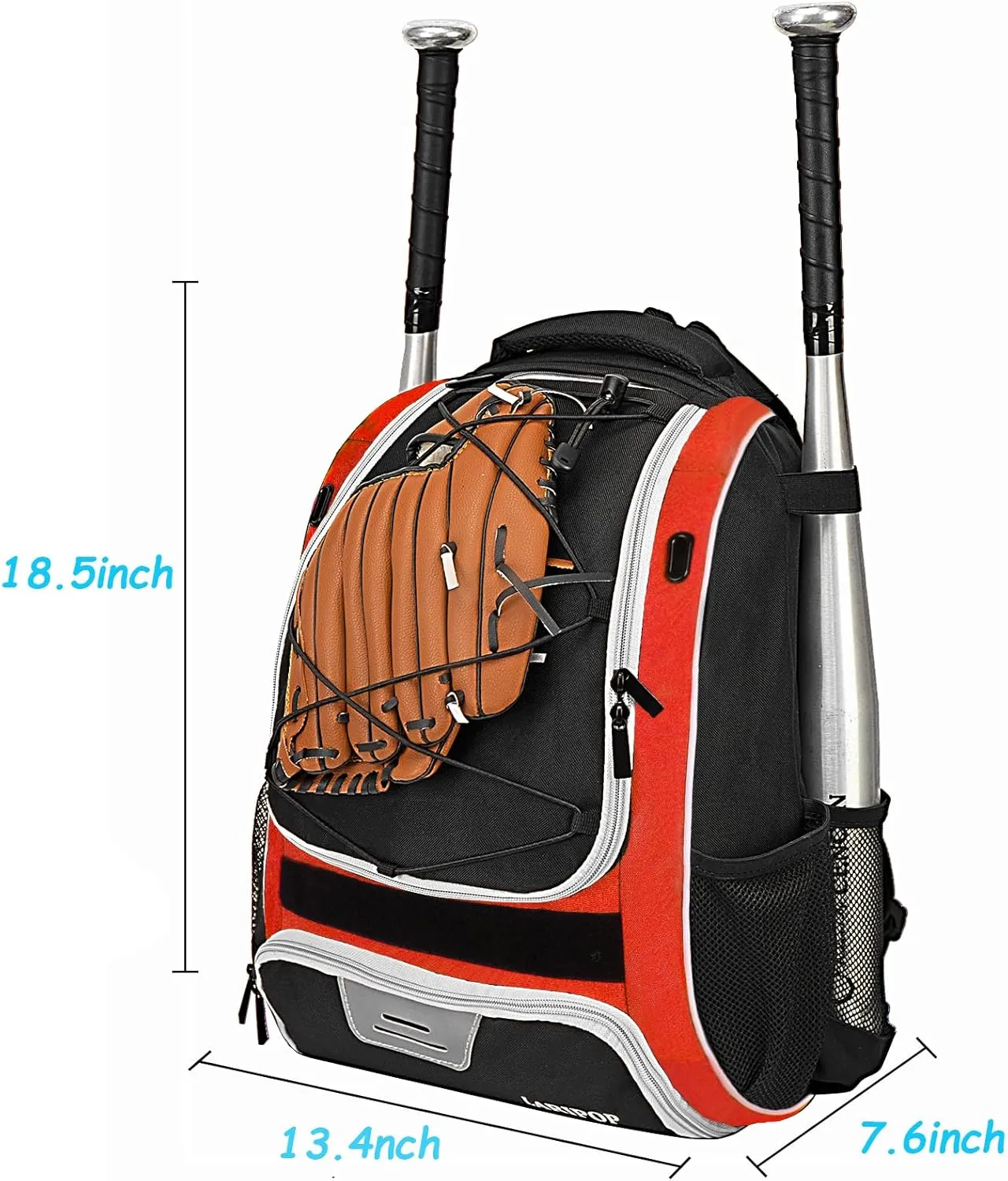 Youth Baseball Bag - Bat Backpack for Baseball, T-Ball & Softball Equipment & Gear, Bat & Glove Holder Gift