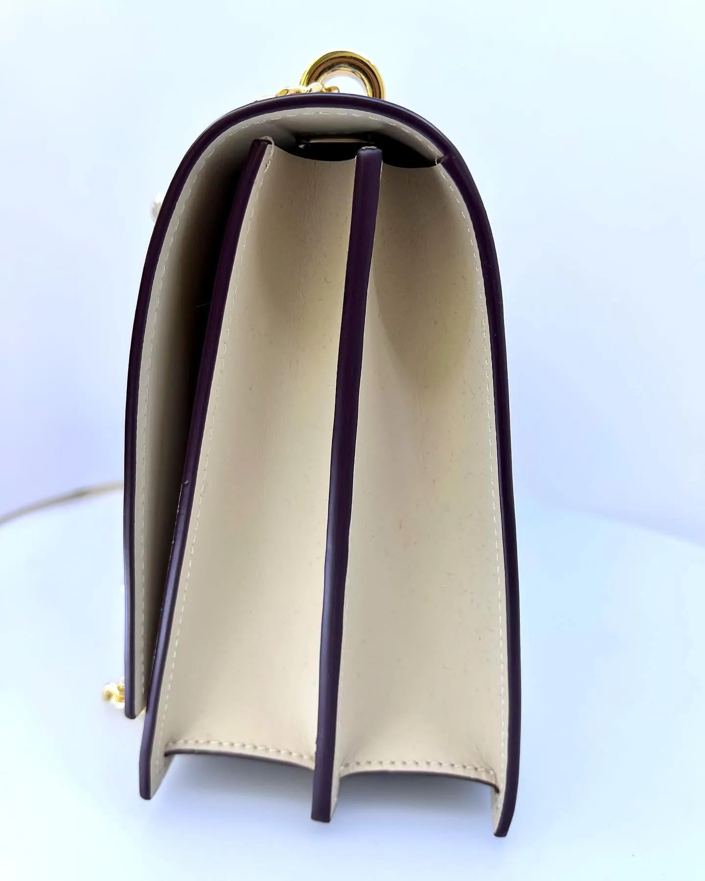 ZAC POSEN EARTHETTE PEARL FLORAL APPLIQUE BELLINI LEATHER CROSSBODY BAG