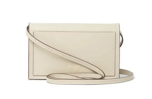 ZAC POSEN EARTHETTE PEARL FLORAL APPLIQUE BELLINI LEATHER CROSSBODY BAG