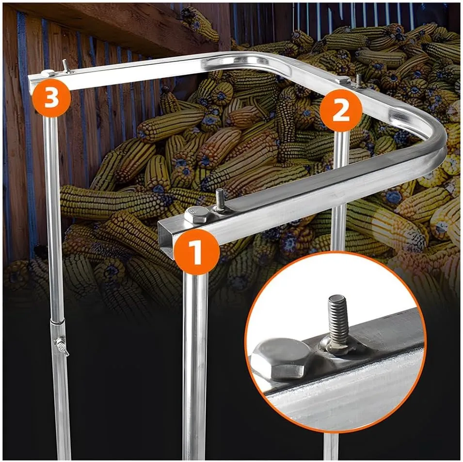 Zfmnoyev Granary Bag Holder Stand with Wheels, Height Adjustable Garbage Leaf Stand Rack, Movable Trash Bag Holderrk, for Camping, Yard Weeding, Garden Leaves, Farm and Pasture Cleaning