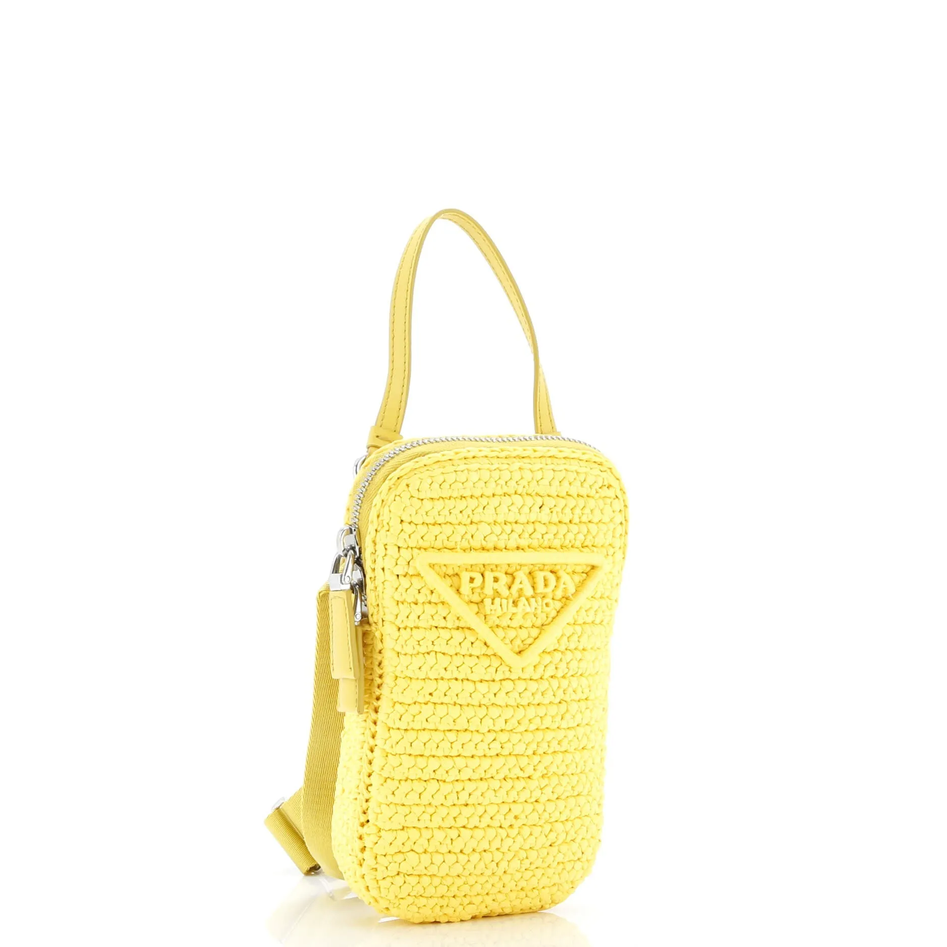 Zip Phone Holder Crossbody Bag Raffia