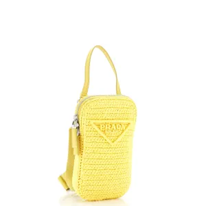 Zip Phone Holder Crossbody Bag Raffia