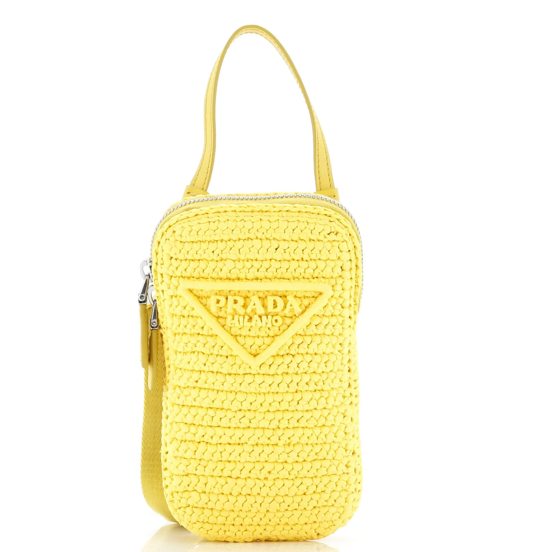 Zip Phone Holder Crossbody Bag Raffia