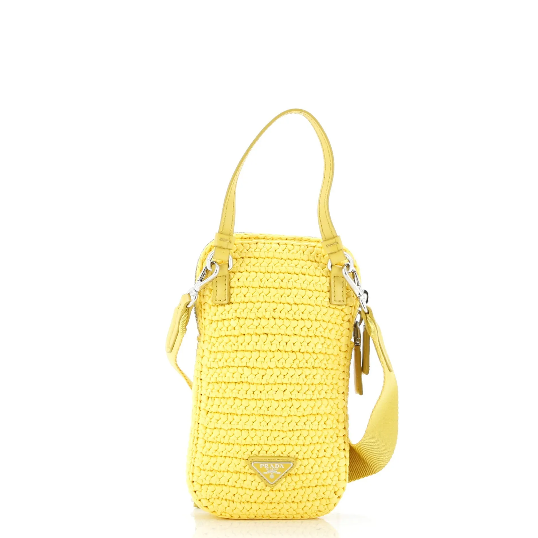 Zip Phone Holder Crossbody Bag Raffia