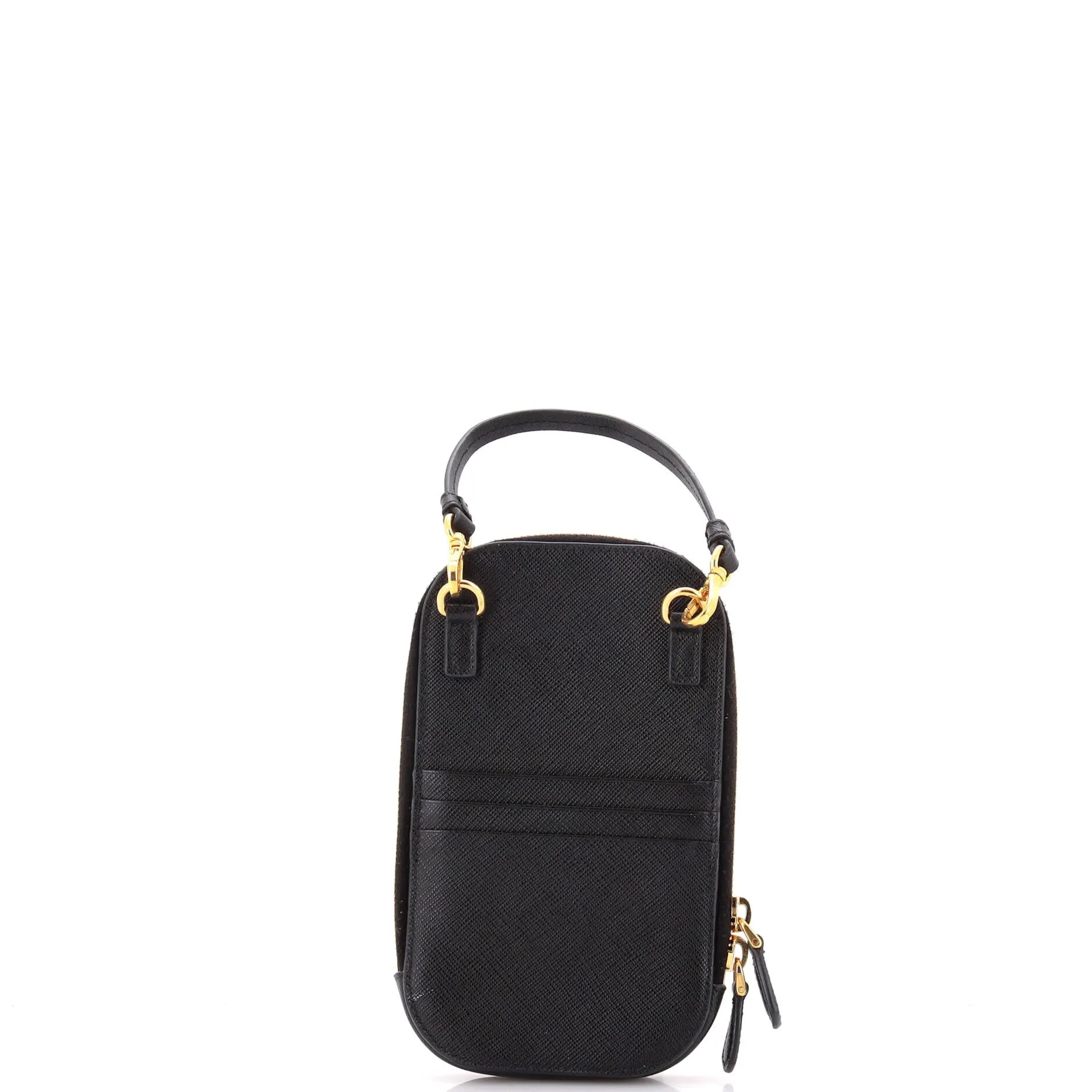 Zip Phone Holder Crossbody Bag Saffiano Leather