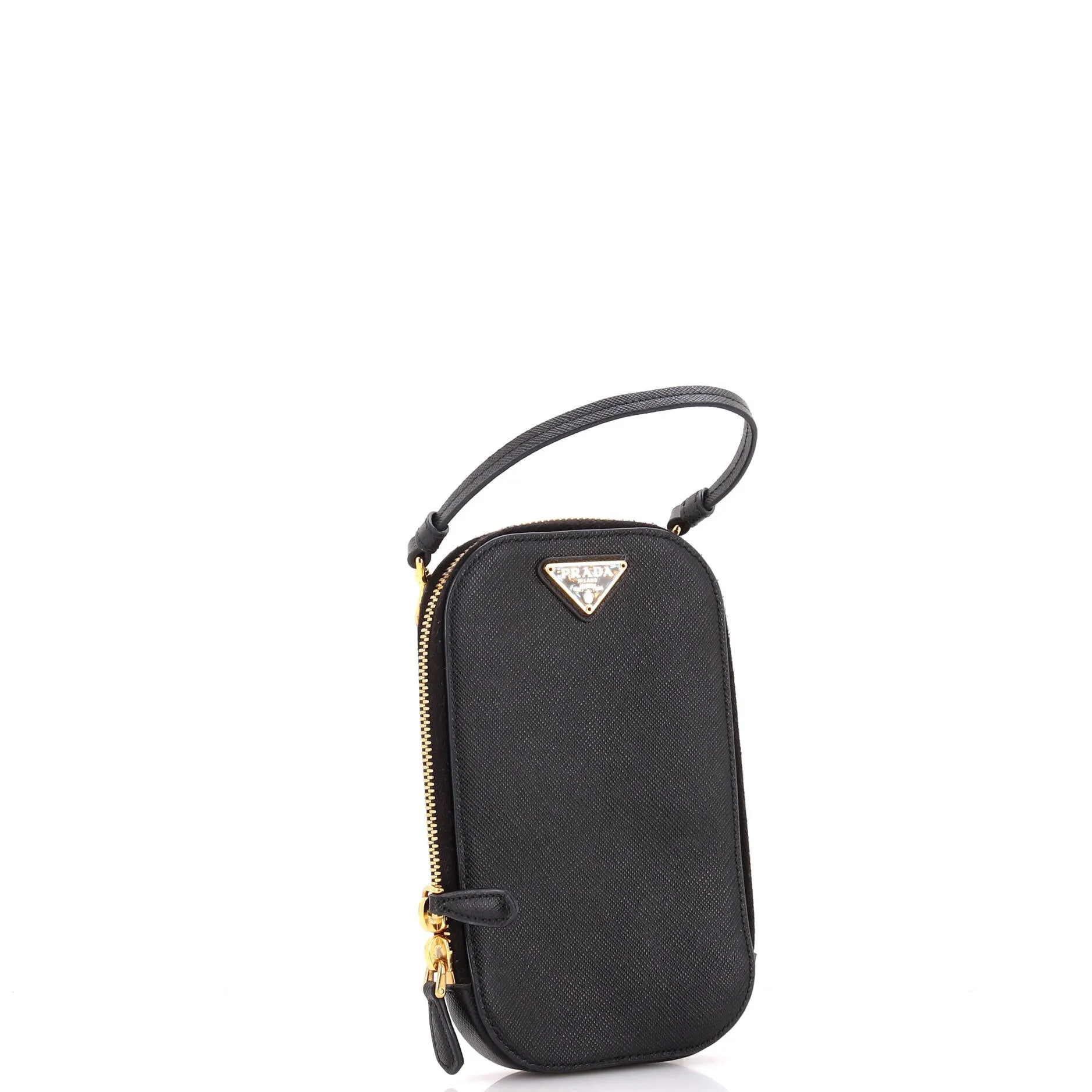 Zip Phone Holder Crossbody Bag Saffiano Leather