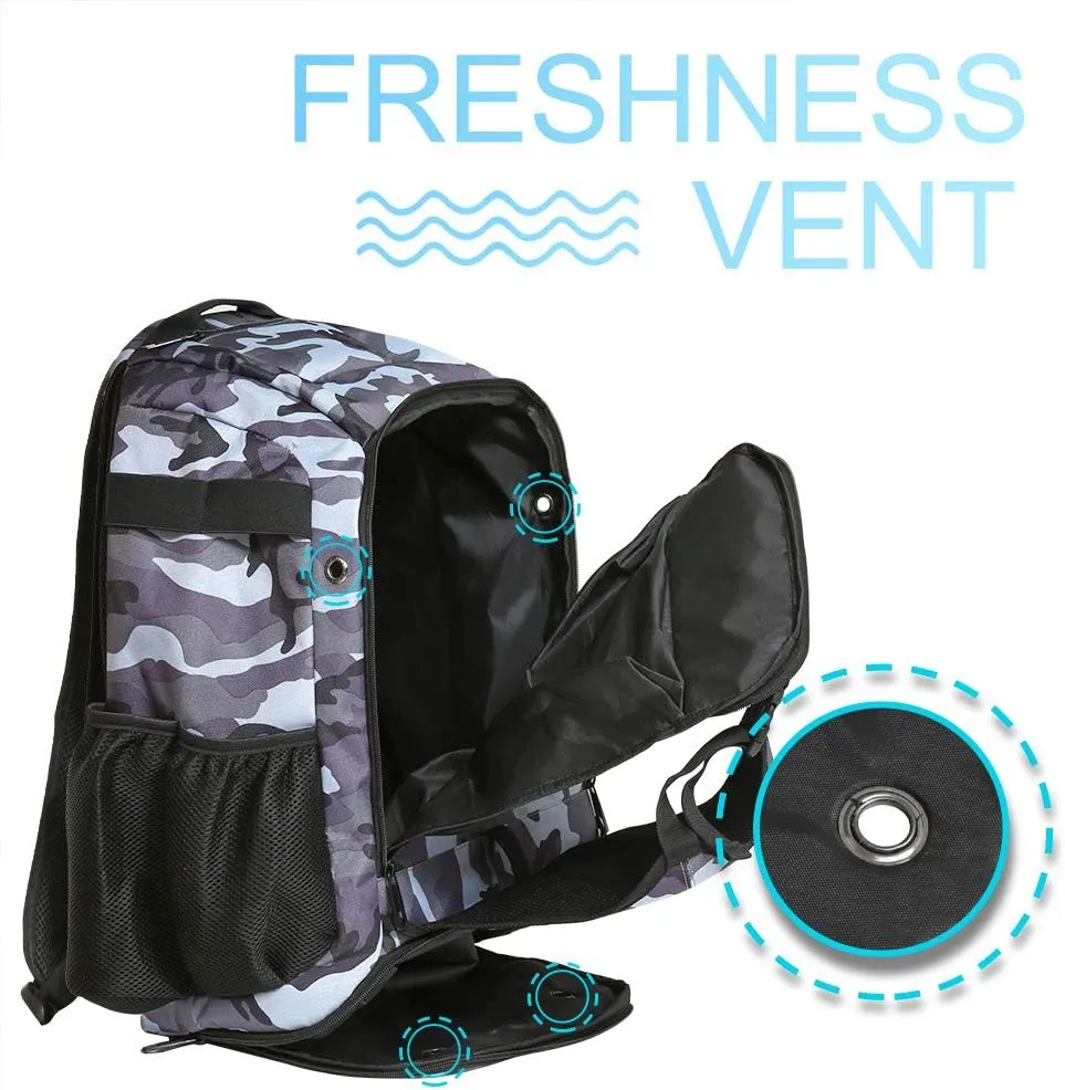 ZOEA Baseball Bat Bag Backpack, T-Ball & Softball Equipment & Gear for Youth and Adults, Large Capacity Holds 4 Bats, Helmet, Gloves, Cleats,Shoes Compartment & Helmet Holder